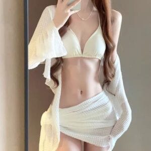 Aura Knot Bikini & Mesh Cover-Up Set (4-Piece)