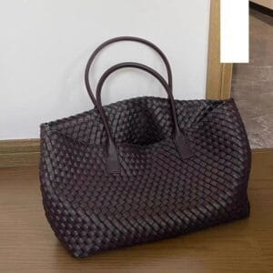 The Sophia Woven Leather Tote Bag