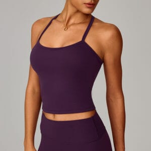 Built-In Bra Racerback Crop Tank By De-Atita
