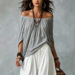 Off-Shoulder Top & Harem Pant Set By De-Atita
