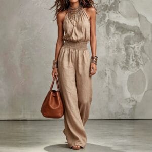 Boho Halter Linen Jumpsuit By De-Atita