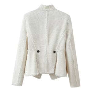 Asymmetric Tweed Moto Jacket By De-Atita
