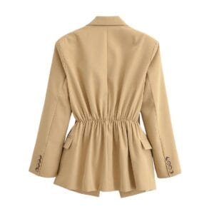Oversized Single-Breasted Camel Blazer By De-Atita