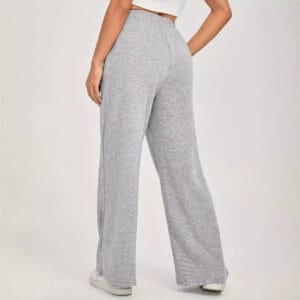 Heather Gray Wide-Leg Sweatpants