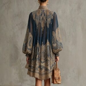 Embellished High-Neck Chiffon Mini Dress By De-Atita