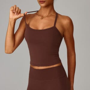 Built-In Bra Racerback Crop Tank By De-Atita