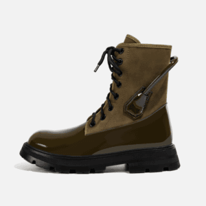 The Heritage Combat Boot in Olive & Black