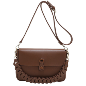 Premium Woven Chain Shoulder Bag – Elegant PU Leather Crossbody Handbag for Women