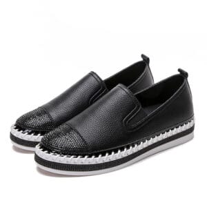 The Aura Slip-On: Rhinestone Accent Platform Loafers