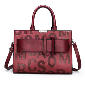 European Style Letter Print Shoulder Bag | Women's PU Leather Crossbody Travel Handbag