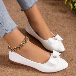 Aura Pointed-Toe Bowknot Loafers