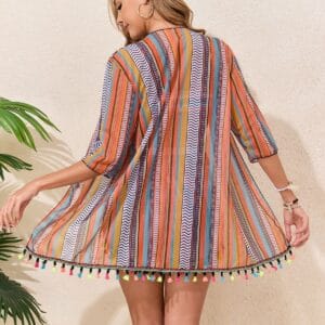 Isla & Shore Four-Piece Bikini & Tassel Cover-Up Set