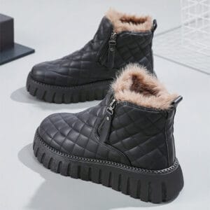 The Aspen Plaid Platform Ankle Boot