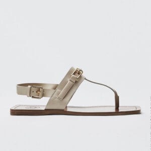 Aura Leather Buckle Flip-Flop Sandals