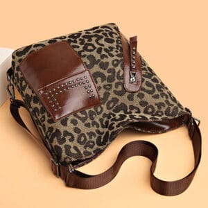 Retro Houndstooth & Rivet Convertible Backpack Tote