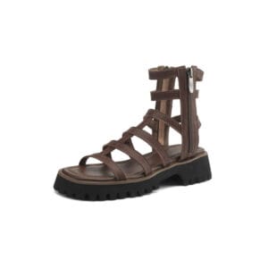 Aura Gladiator Leather Platform Sandals
