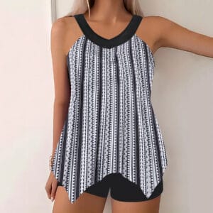Serene Escape Flared Swimsuit & Printed Brief Set