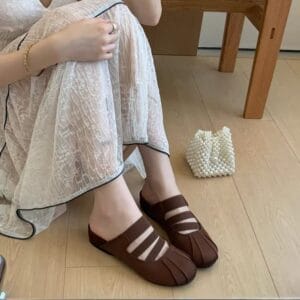 The Tabi Mule: Premium Pleated Split-Toe Flat