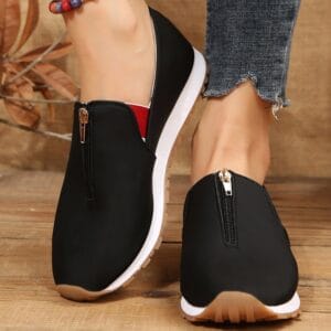 Sovereign Walk Slip-On Zipper Flats