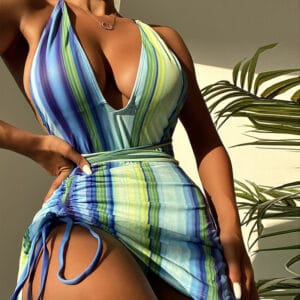Aura Asymmetrical Printed Swimsuit