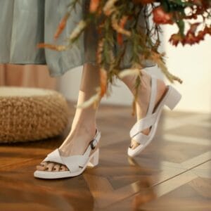 Aurelia Leather Block Heel Sandals