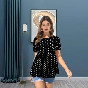 The Aurelia Polka Dot Peplum Maternity Blouse