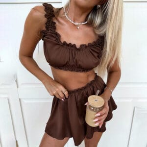 Silk Satin Three-Piece Lounge & Robe Set