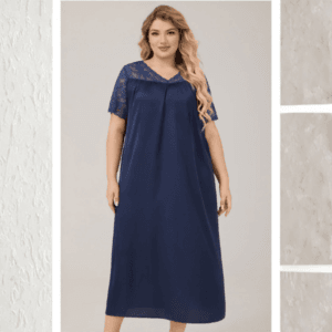 Aura Luxe Satin & Lace Oversized Nightdress