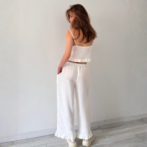 Aura Cotton-Blend Ruffle Lounge Set