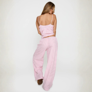 The Jardin Striped Silk-Touch Loungewear Set