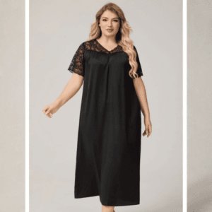 Aura Luxe Satin & Lace Oversized Nightdress