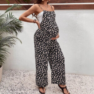 Elegance in Motion: Bohemian Floral Maternity Jumpsuit