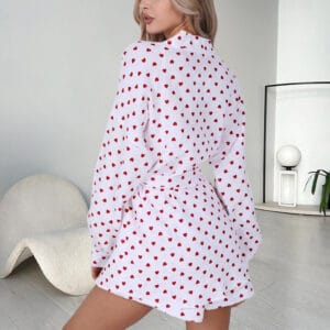 Maison Heart Double Gauze Cotton Robe & Shorts Lounge Set