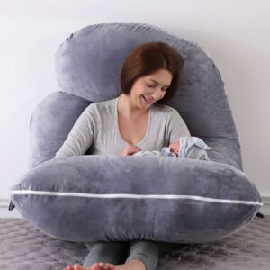 ErgoGlow G-Shape Crystal Velvet Full Body Pregnancy Pillow