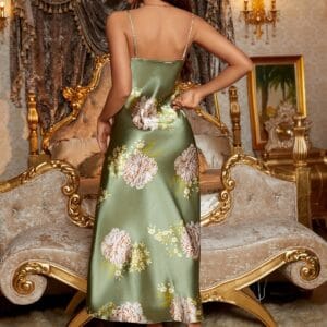 Luxury Silk-Touch Floral Slip Dress
