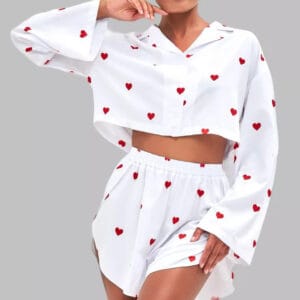 The Amour Silk-Blend Pajama & Short Set