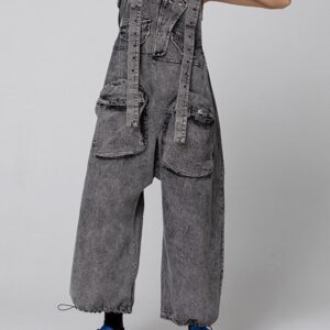 The Atelier Slouchy Washed Denim Overalls