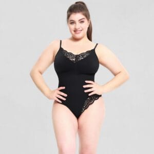 AuraSculpt Lace Open-Crotch Bodysuit