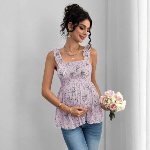 Aura Floral Smocked Maternity Camisole