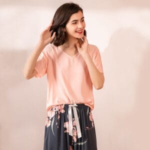 The Fleur Lounge Set | Luxe Mulberry Silk-Touch Pyjamas