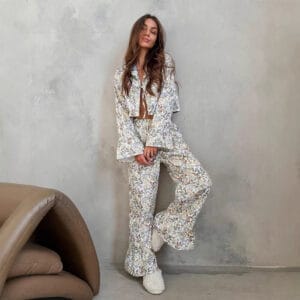 The Luxe Botanical Silk-Feel Lounge & Pajama Set